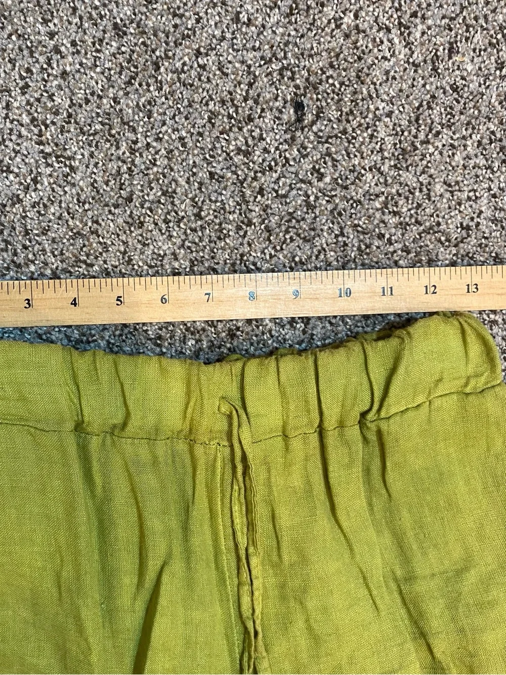 Lime Green 100% Linen Tunic & Pants Set Made in Italy Asymmetric Wide-Leg Boho